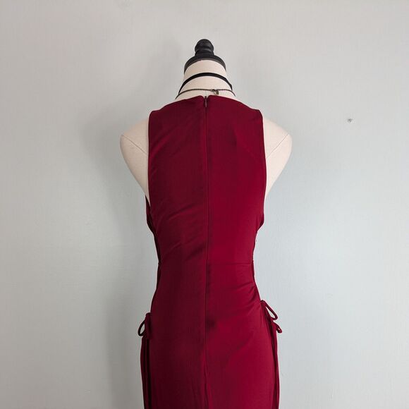 Y2K Jovani Prom Dress Maxi Gown 4 Red Corset Mermaid Lace Up Vamp Glam Drama - Picture 6 of 13